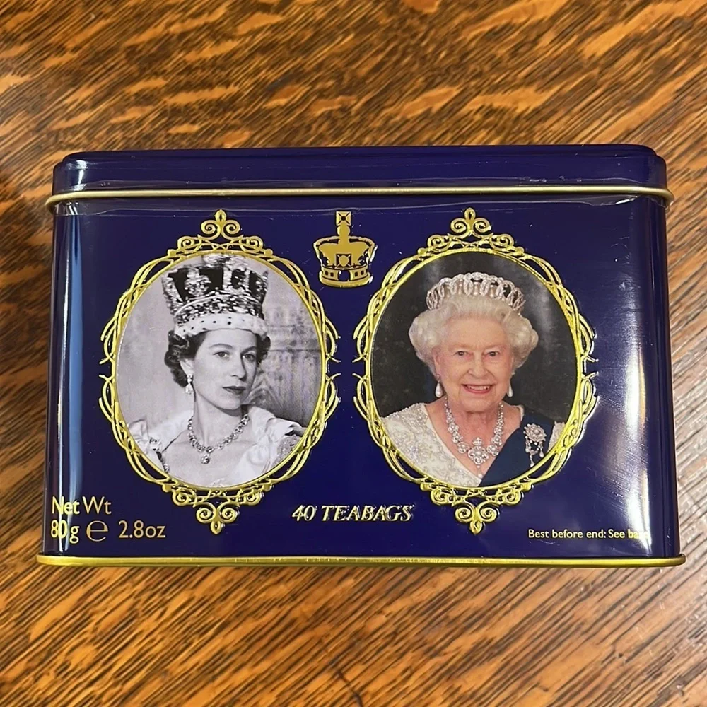 🇬🇧 QUEEN ELIZABETH II ENGLISH BREAKFAST TEA Sealed Tin w/ 40 English teabags ✨